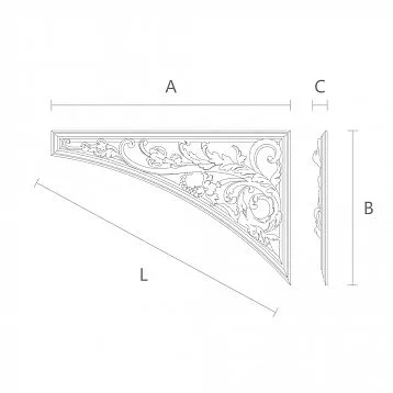 Wooden Door Decor with Carved Ornament - Insert N-177R