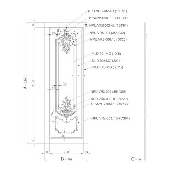Exhibition stand Versailles SVPU-005 for demonstrating classic decor