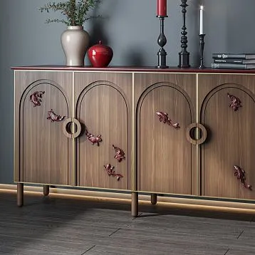 Molding decor NPU-486 Fish made of polyurethane, white color on gray background.