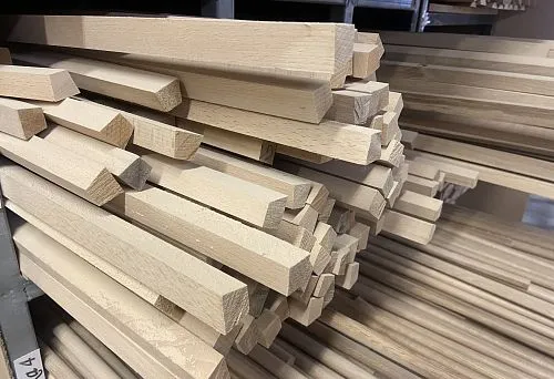 Close-up of wooden round blanks &mdash; materials for finishing