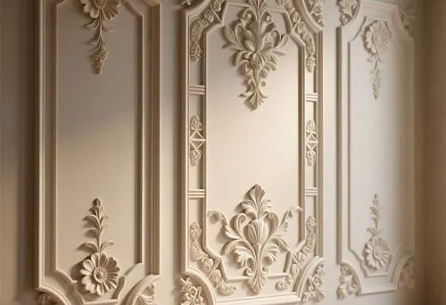 Decorative wall slat with elegant ornamentation