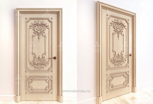 Solid Ash Door in Scandinavian Interior Style