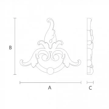 Carved wooden inlay N-302 for decoration
