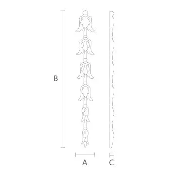 NPU-316 decorative molding from polyurethane &ndash; vertical garland of flower buds for interior and facade