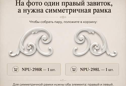 Mirror pair of overlays NPU-298R and NPU-298L
