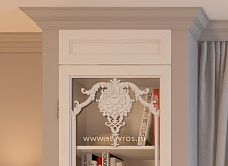 Wooden inlay with carved floral ornament in interior