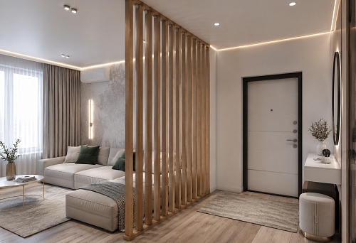 Slats for zoning a room with a stretch ceiling: how to install a partition without damaging the fabric
