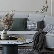 Decorative connecting element N-399.1 in the design of a wall panel above the sofa