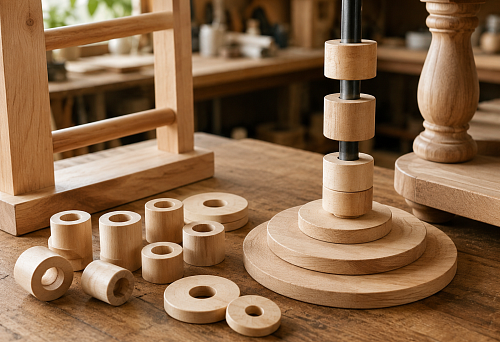 STAVROS wooden blanks: bushings, washers and discs for furniture supports