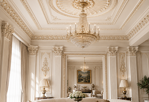 Stalinist Empire style and STAVROS stucco &mdash; overlays, rosettes, capitals