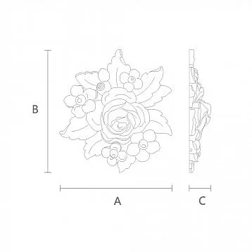 Wooden Relief with Flower N-474