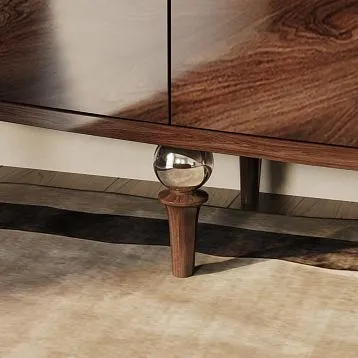 Turned furniture leg MN-217, made of wood for tables, ottomans, stools