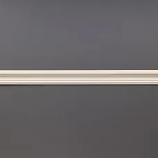 Bathroom with STAVROS polyurethane moldings on white walls&mdash;classic frame panels, gray furniture with gold accents and a marble countertop