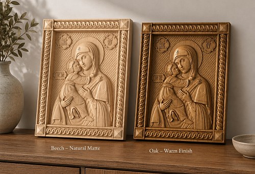 Carved wooden icon of the Mother of God IKN-001