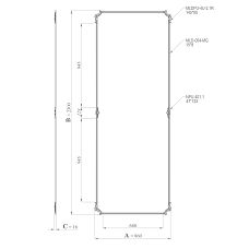 Diagram of the CPU-9-2 stucco decor kit with dimensions 860 by 2300 mm