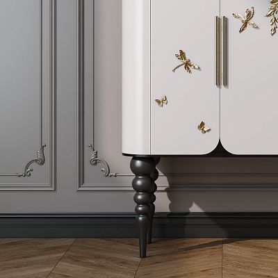 Molding MLD-M-001 из MDF для стен на интерьерном фото
