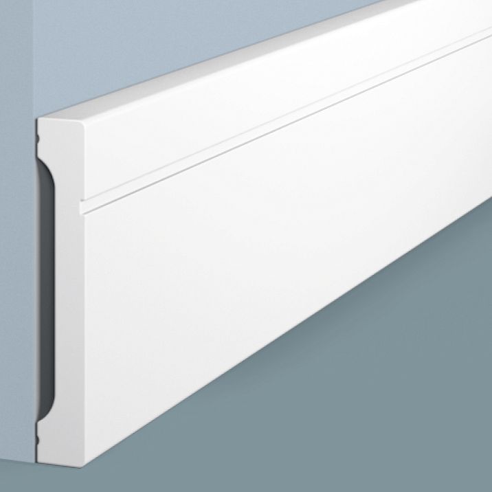 Skirting board B90V1L from polystyrene HI WOOD, 90 mm high, close-up