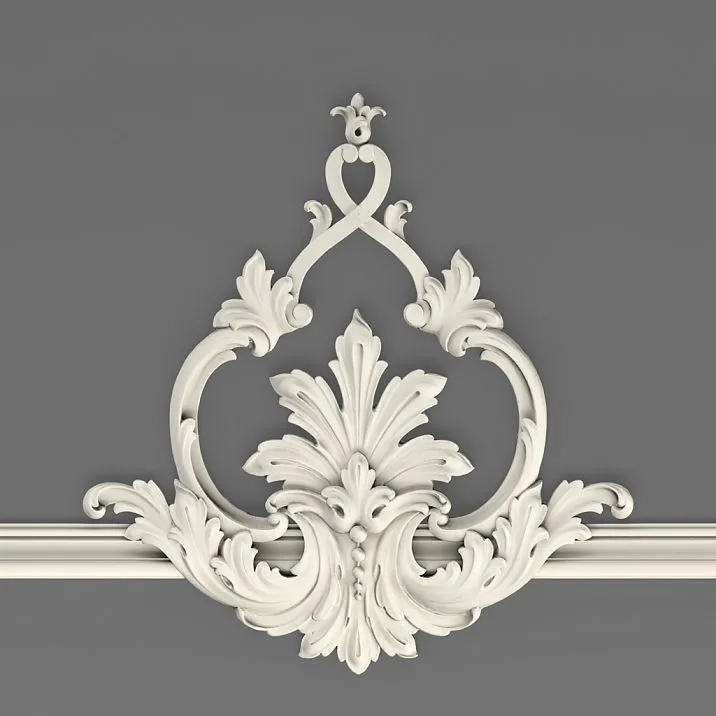 Wall molding CPU-1-2 made of polyurethane STAVROS from the Neoclassic collection &mdash; multi-level composition with volumetric relief for luxurious interiors