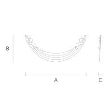 Wooden overlay element with carved pattern drawing