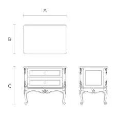 Bedside table Versailles 012-001 drawing