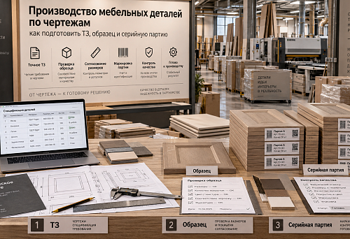 Manufacturing furniture parts from the customer's working drawings