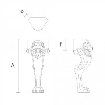Leg in the shape of a paw for furniture MN-046