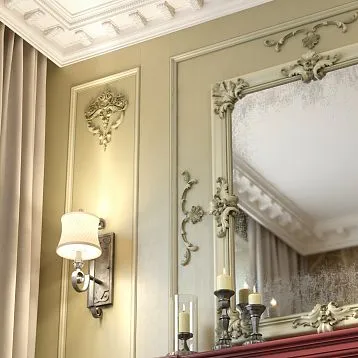 Carved wooden decoration set for furniture and wall decoration