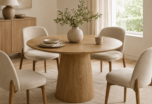 Camelot 002-015 table: how to choose a round wooden dining table on a central support