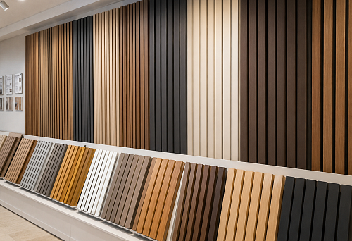 Buy slatted MDF wall panels for interior design