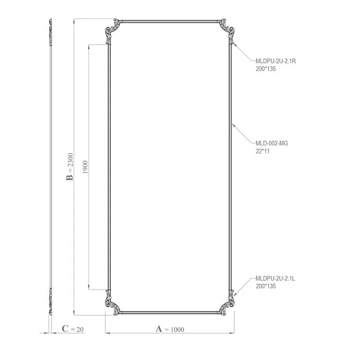 CPU-2-4 decorative molding set. Neoclassic Light collection. Image 69bce29200f24