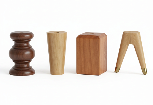 Wooden Sofa Legs &mdash; Reinforced Supports for Upholstered Furniture in Various Shapes and Shades