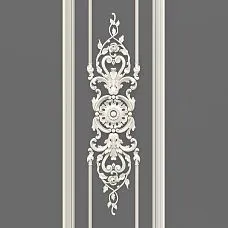 Composition of the CPU-5-8 Stucco Decor Kit: List of Elements NPU.VRS-005, NPU.VRS-004, NPU.VRS-008.1L/1R and Moldings MLD-001-MG, MLD-003-MG with Quantities and Sizes