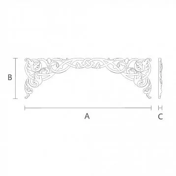 Carved Wooden Inlay N-343 with Floral Pattern