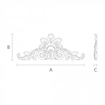 Wooden insert with floral carving N-251 for decorating furniture and facades