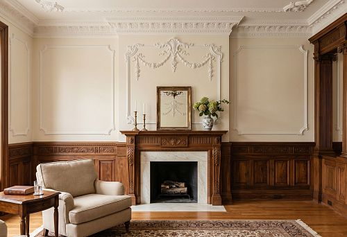 Polyurethane stucco and wooden decor for interior cost estimation