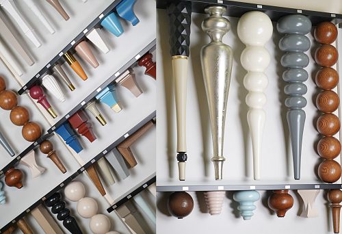 Modern and classical wooden furniture elements