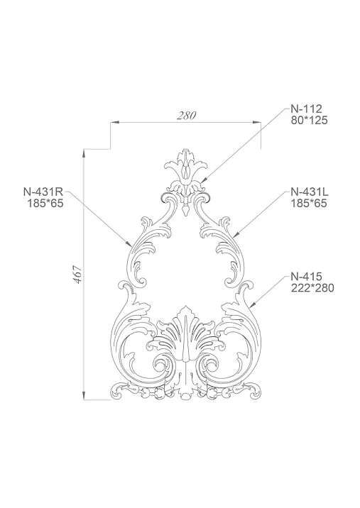 C-028 wooden decor set, set composition