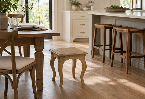Seat height matters more than design: where the wooden stool TBR-003 445 &times; 445 &times; 460 mm will be comfortable and when you shouldn't order it for an island
