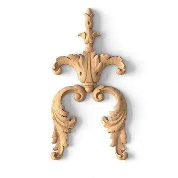Elegant wooden inlay with plant ornament N-219