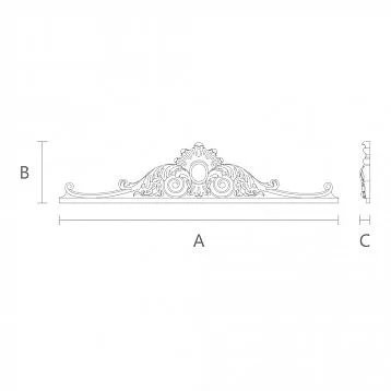 Wooden decorative element N-173.1 with carved ornament in neoclassical style