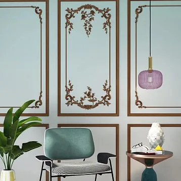 Carved wooden inlay N-470R for decorating furniture, walls, ceilings, doors, cabinets, chests, kitchens