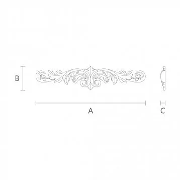 Wooden house decoration, carved inlay from solid wood N-032