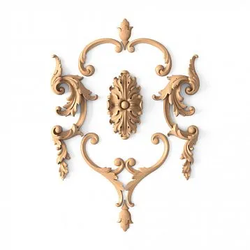 Decor Set C-029 from wood with floral ornament
