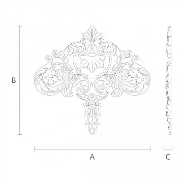 Carved Insert N-191 Wooden Decoration for Home - Drawing