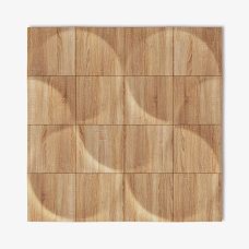 Layout option of wooden panels DP-001 for creating a three-dimensional wall panel