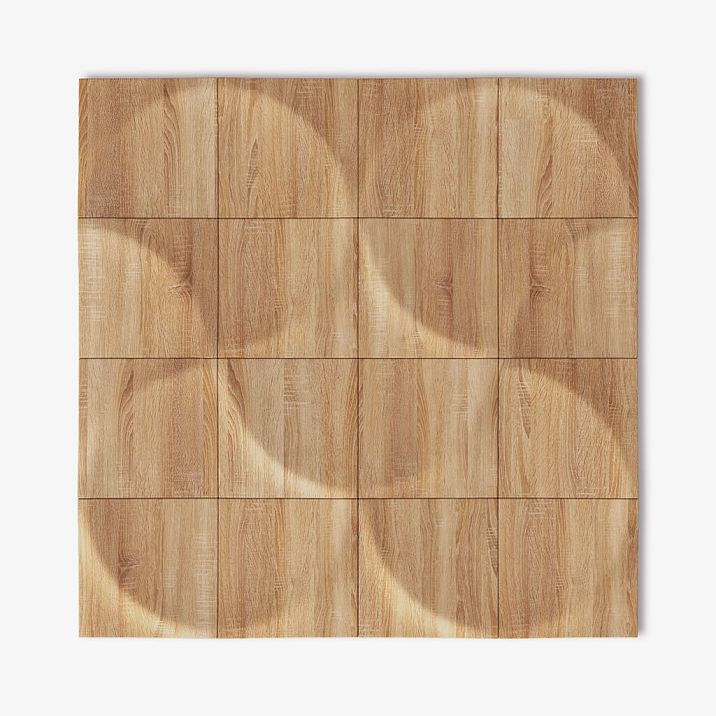 Layout option of wooden panels DP-001 for creating a three-dimensional wall panel