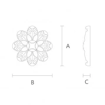 Decorative Oak Rosette R-033