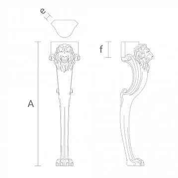 Carved wooden furniture leg for table MN-045 with lion&rsquo;s head