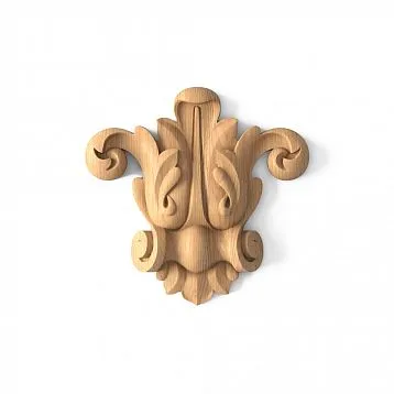 Decorative carved inlay N-225-1-1 made of solid oak for doors
