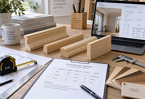 Ordering building materials and preparing a technical specification for wooden trim